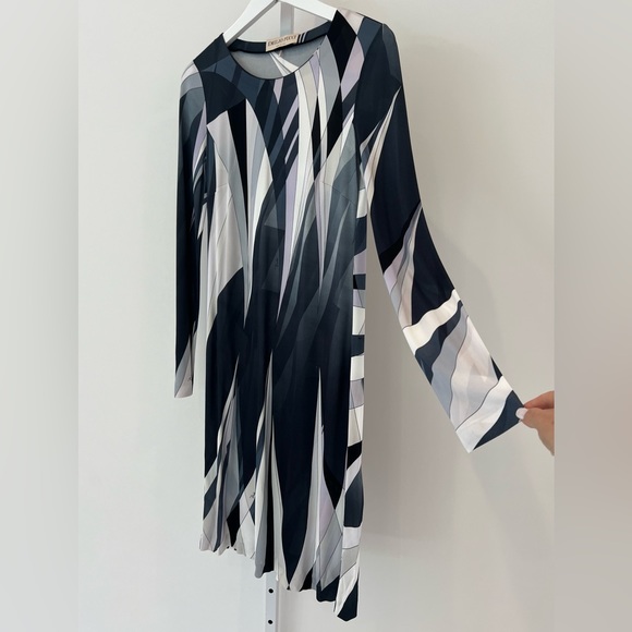 EMILIO PUCCI BLACK MULTI DRESS MODEL 46RL22 SIZE IT 42 / US 8 - Picture 5 of 17